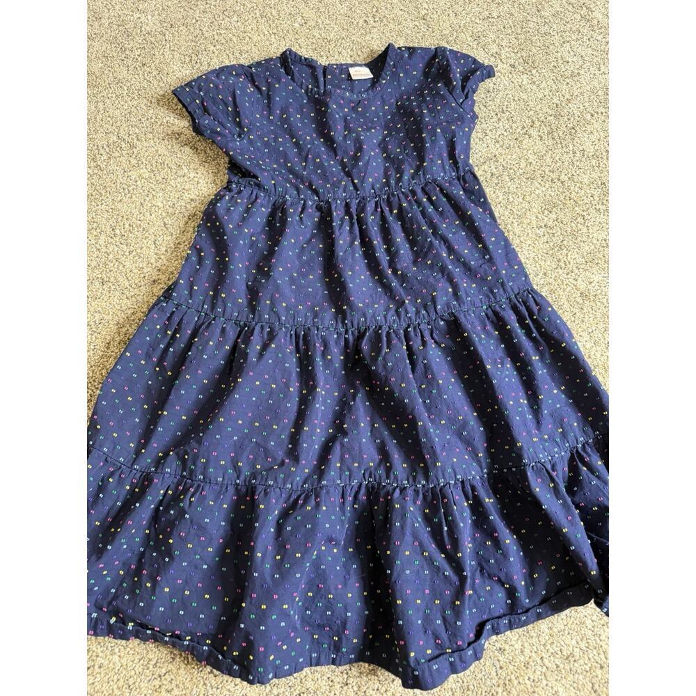 Hanna Andersson Short Sleeves Girls Size 8 / 130 Navy Colorful Confetti Dress